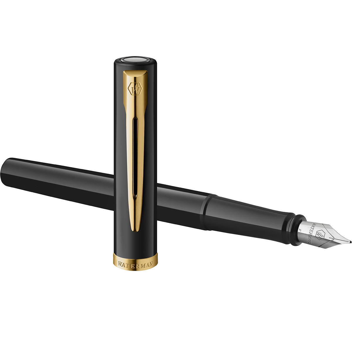 Waterman Impression Fountain Pen - Black - Gold Trim - Pen Boutique Ltd