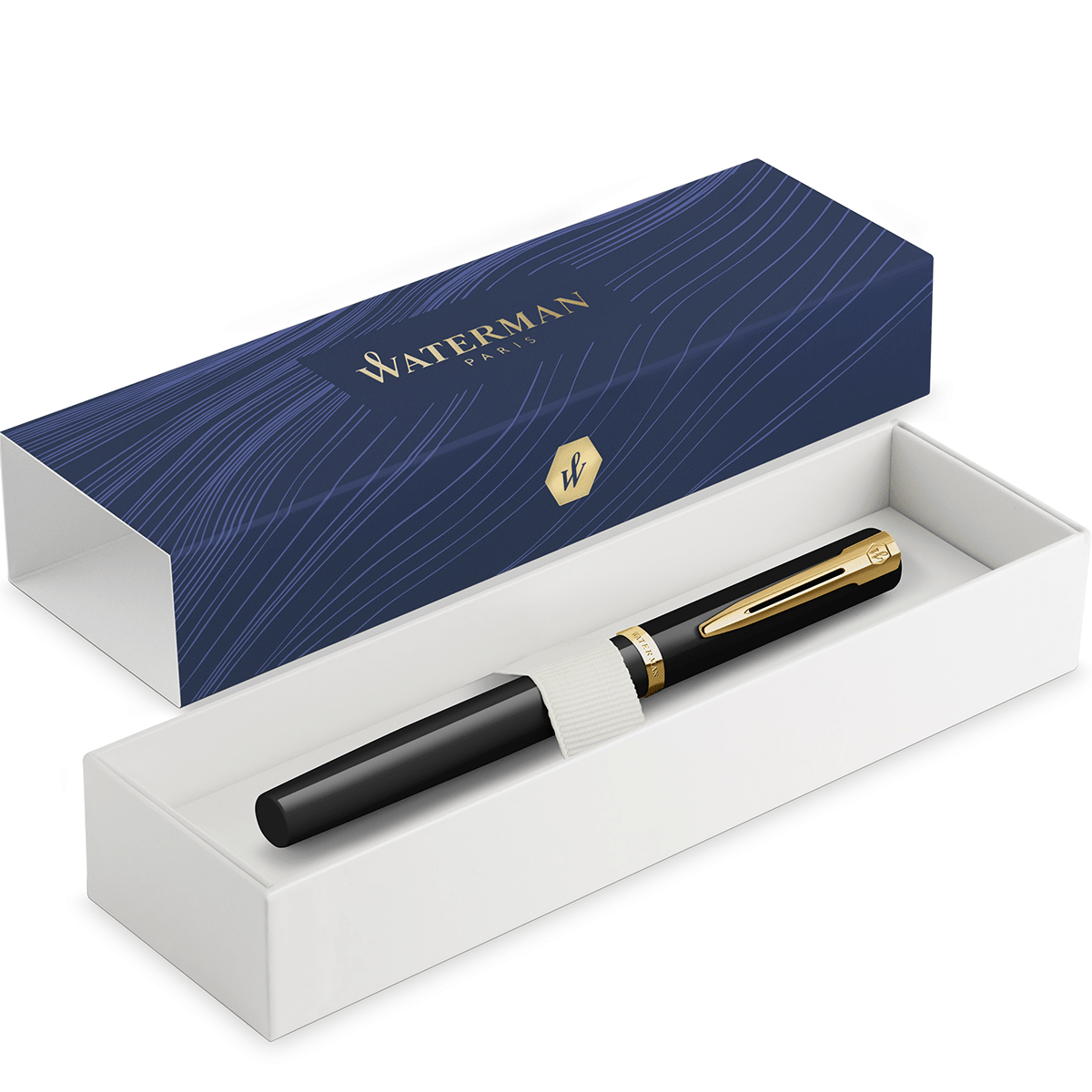 Waterman Impression Fountain Pen - Black - Gold Trim - Pen Boutique Ltd