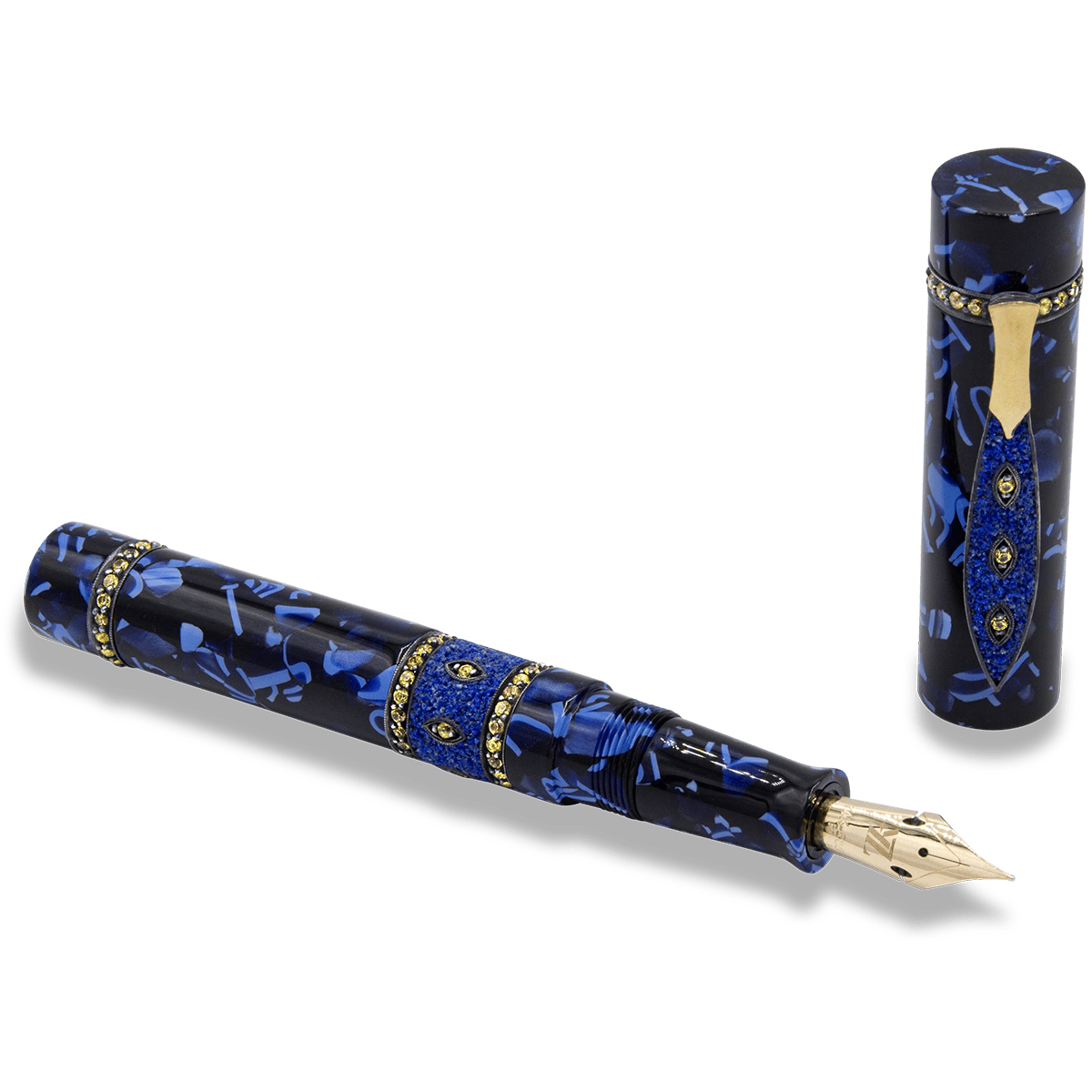 Zeki Karaca Jewellery Harman Fountain Pen - Dark Blue Sapphire (Limited Edition) - Pen Boutique Ltd