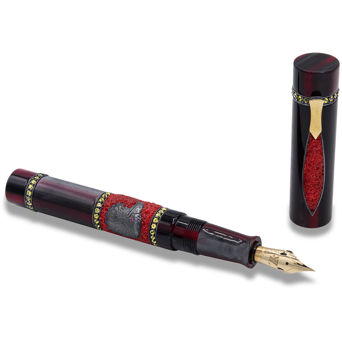 Zeki Karaca Jewellery Harman Fountain Pen - Black - Gold Trim