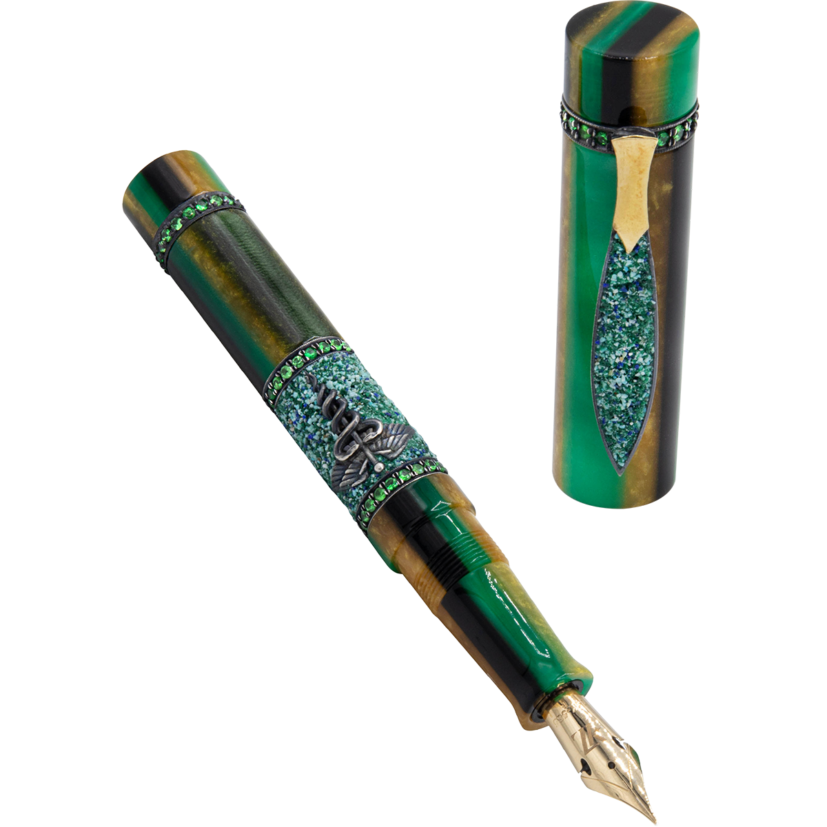 Zeki Karaca Jewellery Harman Fountain Pen - Emerald (Limited Edition)-Pen Boutique Ltd