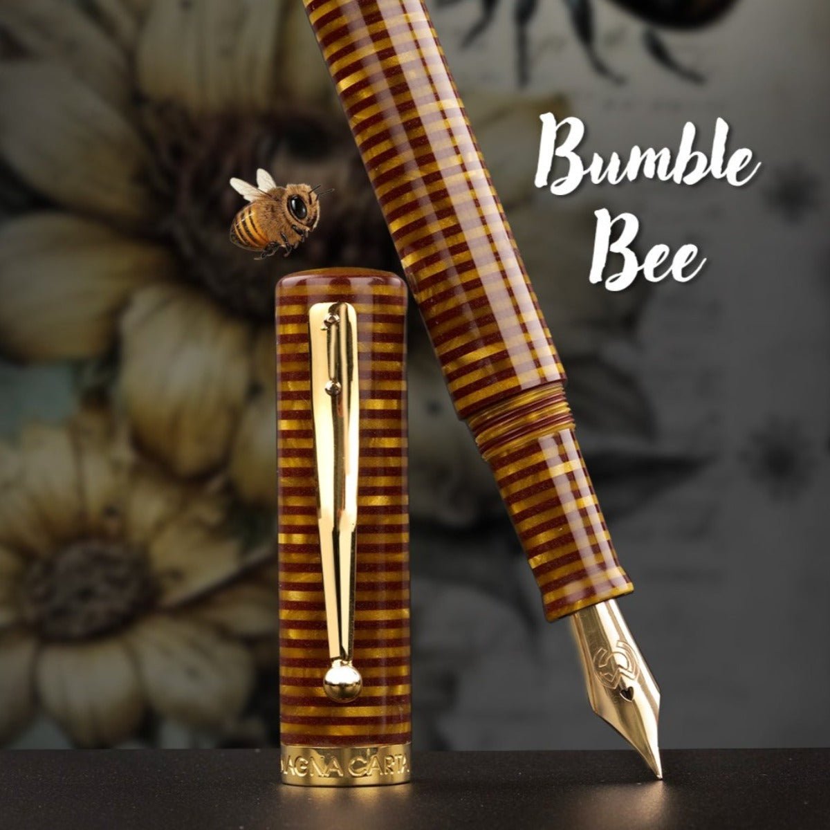Magna Carta Mag 600 True Flex Fountain Pen - Bumblebee 14k gold nib - Pen Boutique Exclusive ( w/Free Yak Leather Pen Case) - Pen Boutique Ltd