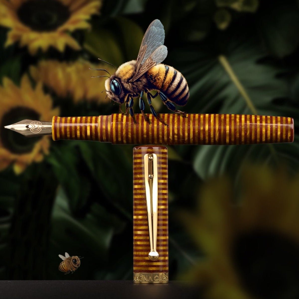 Magna Carta Mag 600 True Flex Fountain Pen - Bumblebee 14k gold nib - Pen Boutique Exclusive ( w/Free Yak Leather Pen Case) - Pen Boutique Ltd
