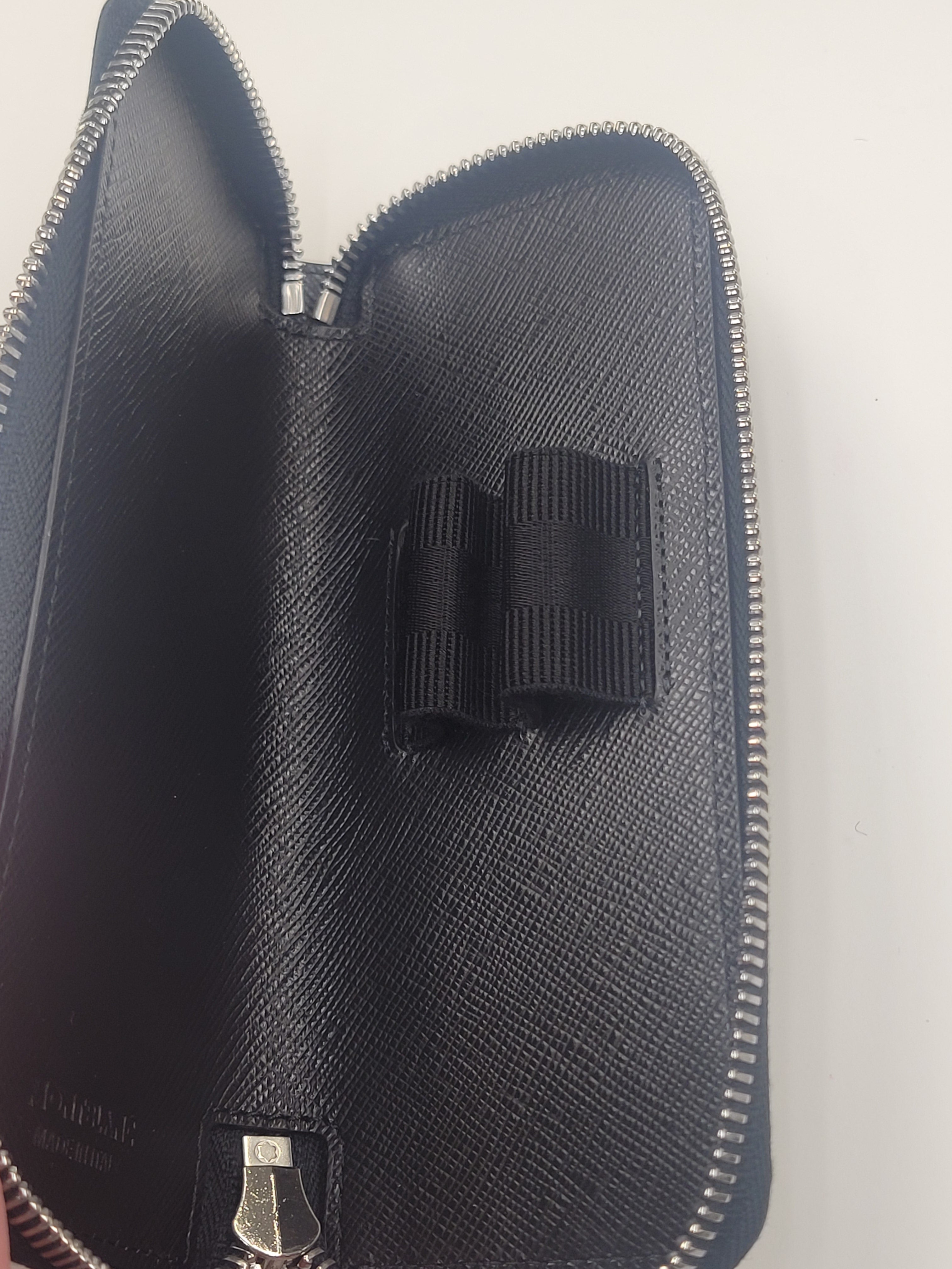 Montblanc Sartorial 2 Pen Pouch - Zipper Closure - Tweed Blue - Pen Boutique Ltd