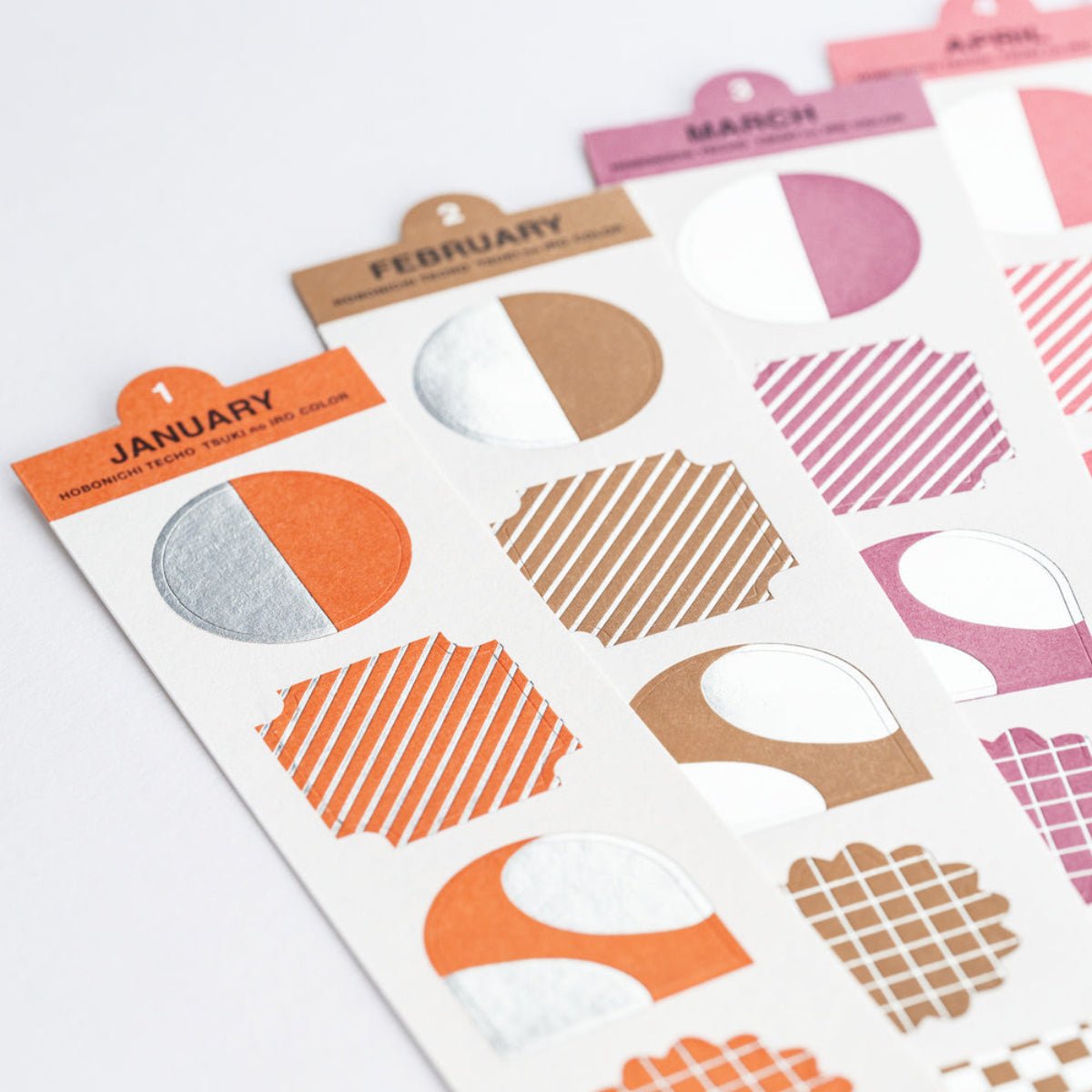 Hobonichi Bookmark-Style Foil-Pressed Stickers - TSUKI no IRO - Pen Boutique Ltd