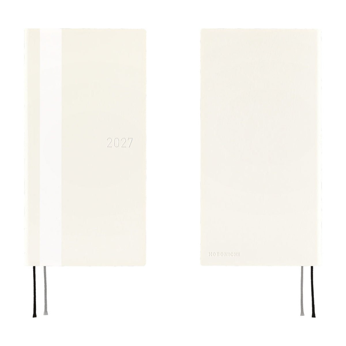 Hobonichi 2027 Soft Cover English Book - White Line: Ivory - Tall & Slim (Weeks - January Start) - Pen Boutique Ltd
