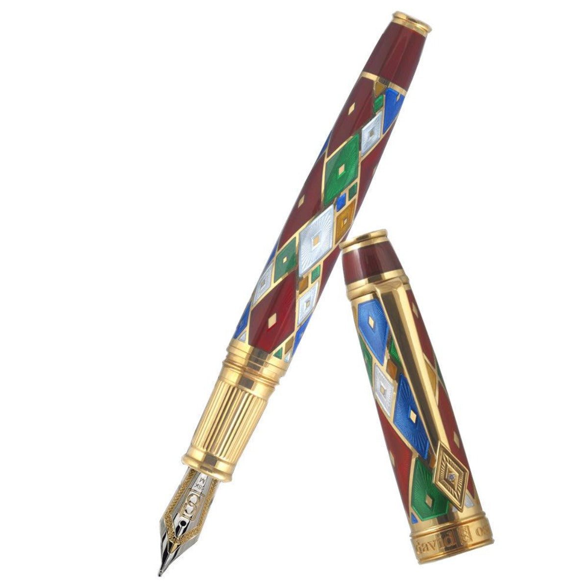 David Oscarson Harlequin Fountain Pen - Ruby Red - Pen Boutique Ltd