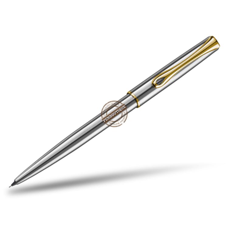 Diplomat Traveller Mechanical Pencil - Stainless Steel Gold - 0.5 mm - Pen Boutique Ltd