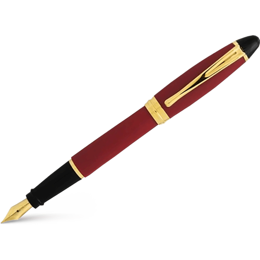 Aurora Ipsilon Fountain Pen - Satin Burgundy - Gold Trim - Pen Boutique Ltd