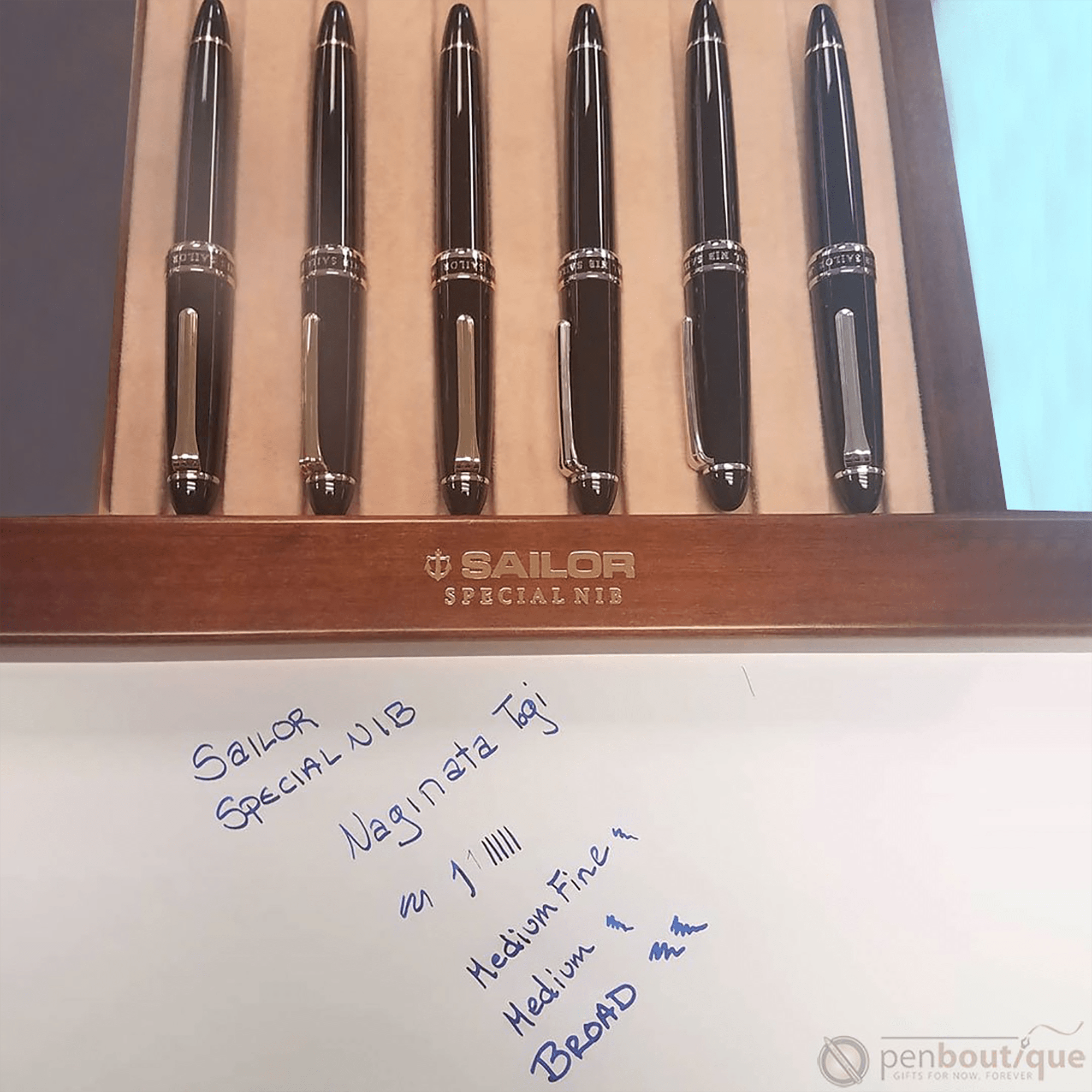 Sailor 1911 L Fountain Pen - Naginata Togi - Rhodium Trim - Black - Bespoke Dealer Exclusive - Pen Boutique Ltd