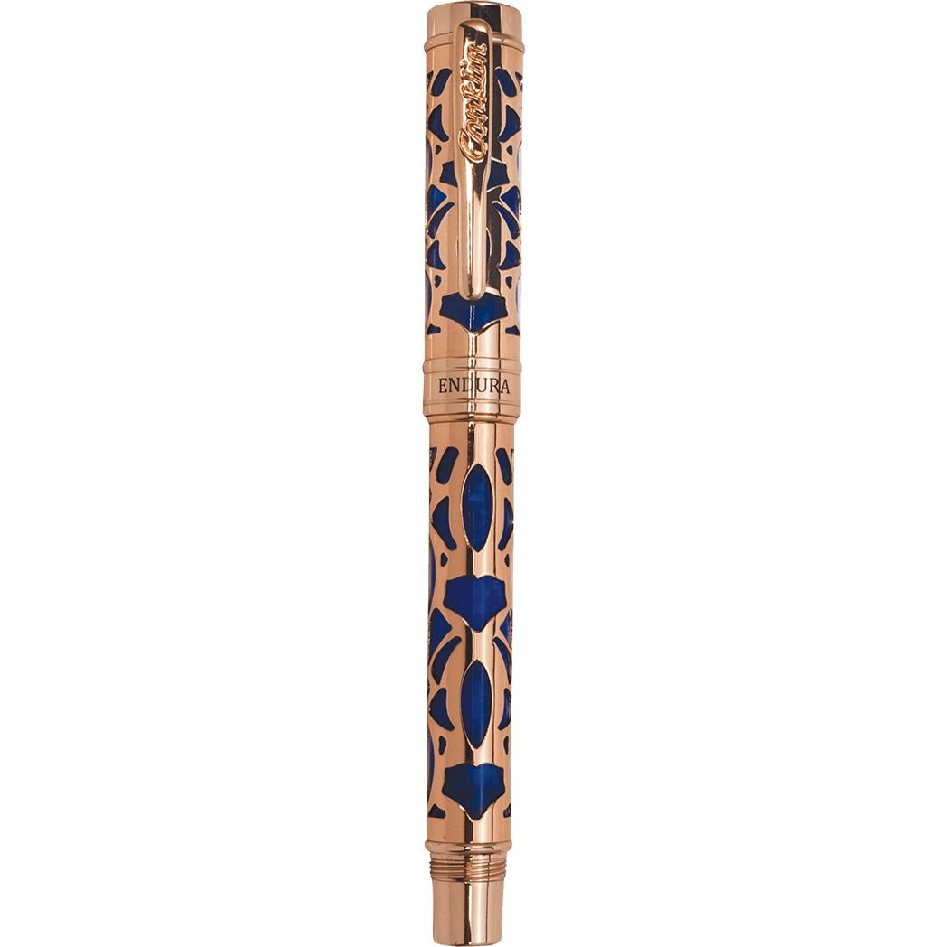 Conklin Endura Fountain Pen - Deco Crest Blue - Pen Boutique Ltd