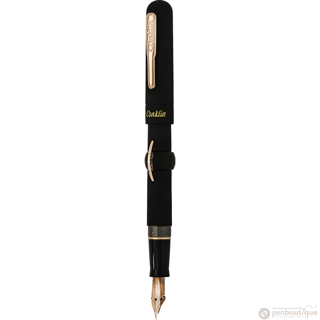 Conklin Mark Twain Fountain Pen - Limited Edition - Superblack/Rosegold - Pen Boutique Ltd