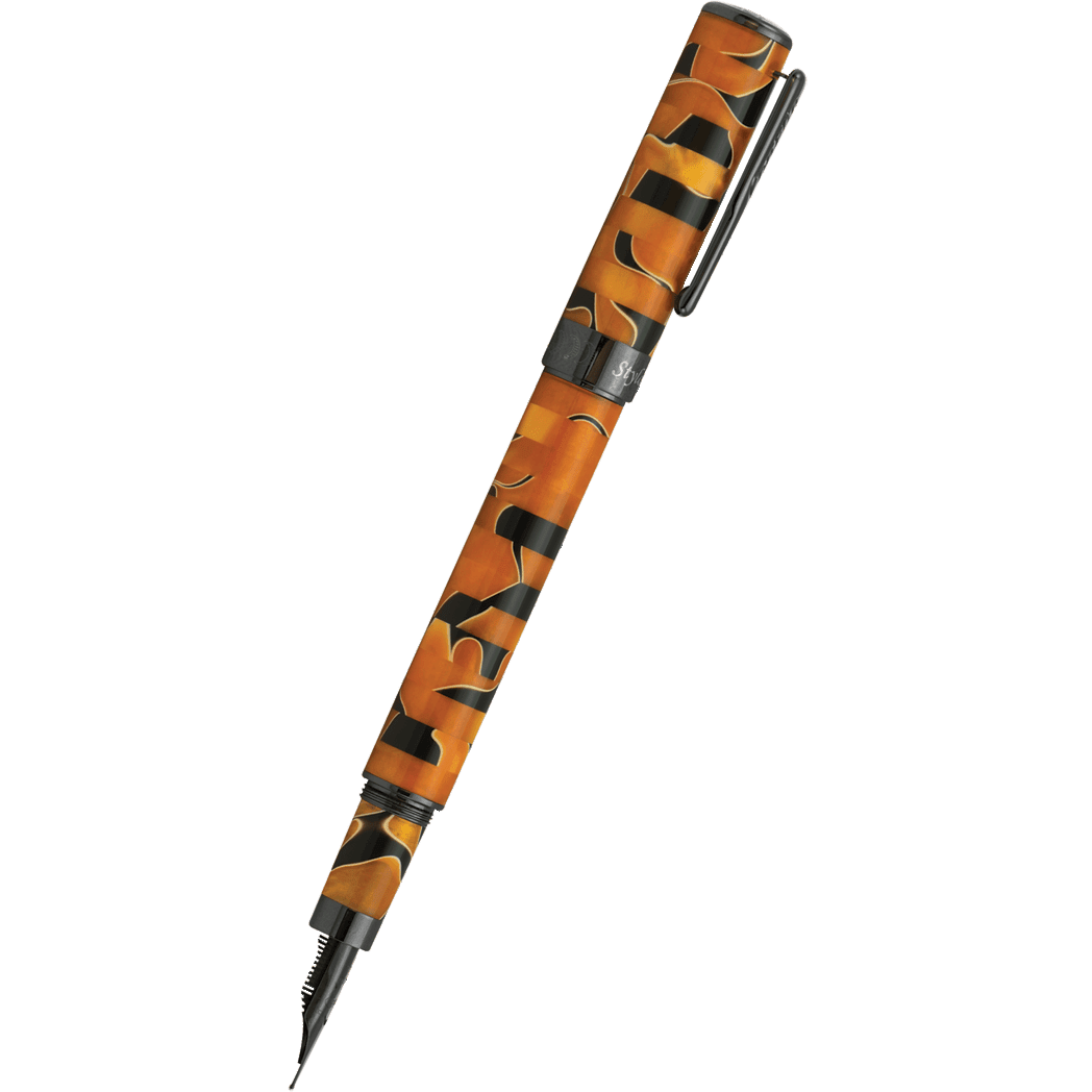 Conklin Stylograph Fountain Pen - Mosaic Orange/Black - Pen Boutique Ltd