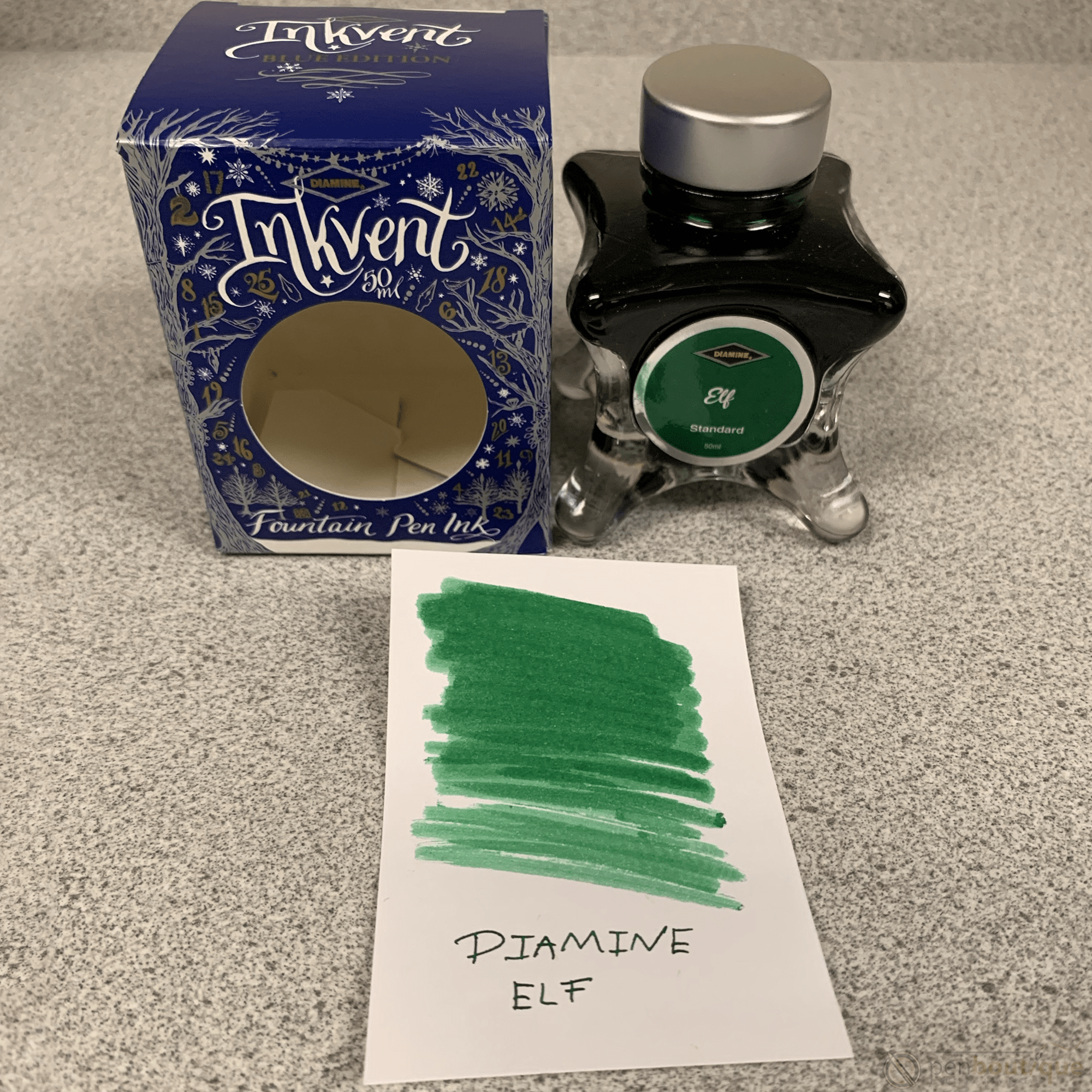 Diamine Ink Bottle - 2019 Inkvent - Blue Edition - Standard Ink Bottle - Elf - 50ml - Pen Boutique Ltd