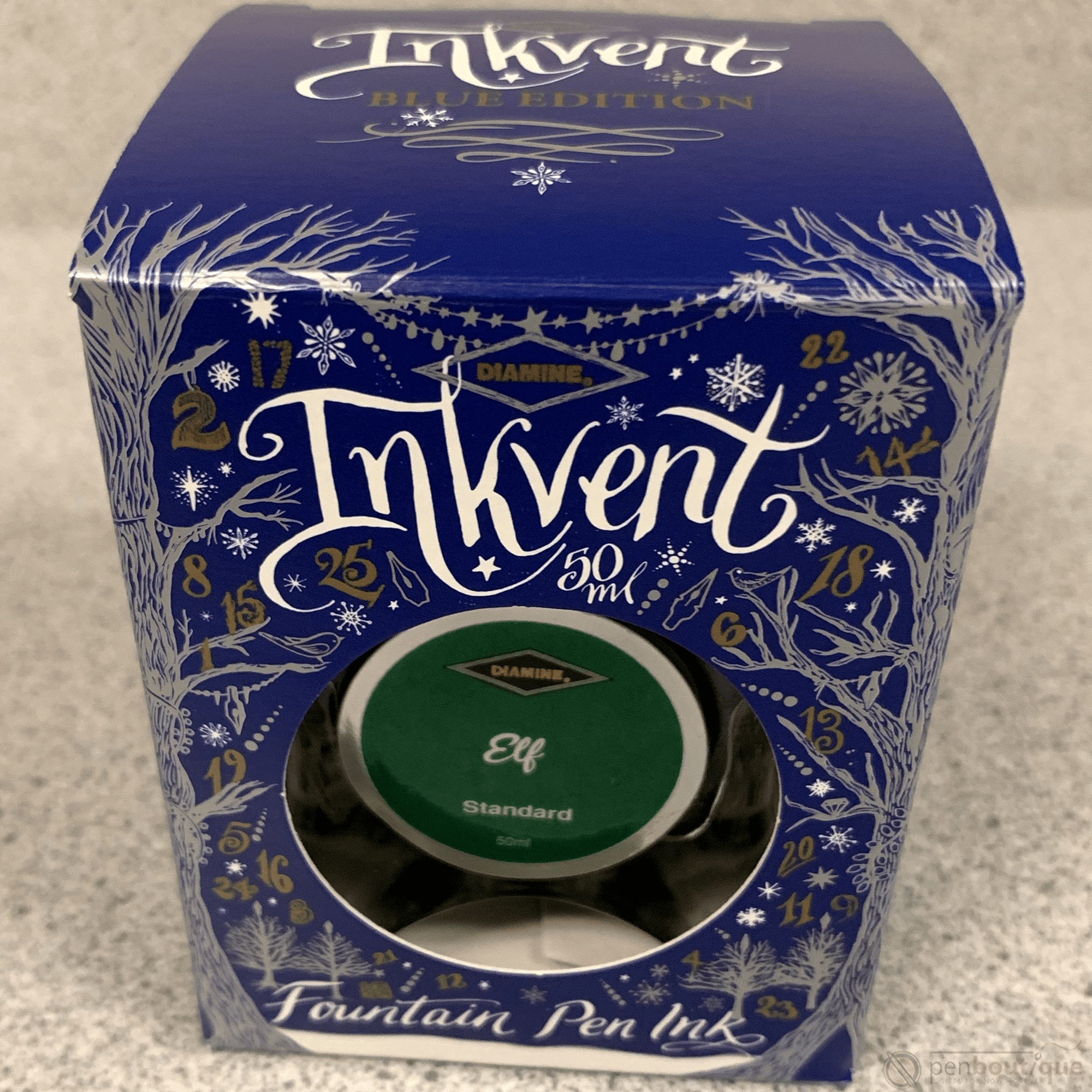 Diamine Ink Bottle - 2019 Inkvent - Blue Edition - Standard Ink Bottle - Elf - 50ml - Pen Boutique Ltd