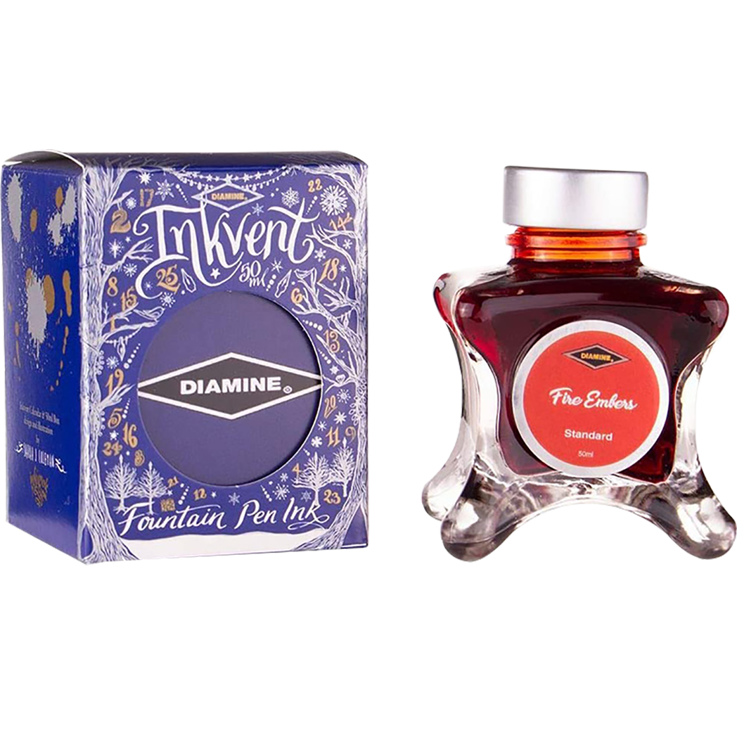 Diamine Ink Bottle - 2019 Inkvent - Blue Edition - Standard Ink Bottle - Fire Ember - 50ml - Pen Boutique Ltd