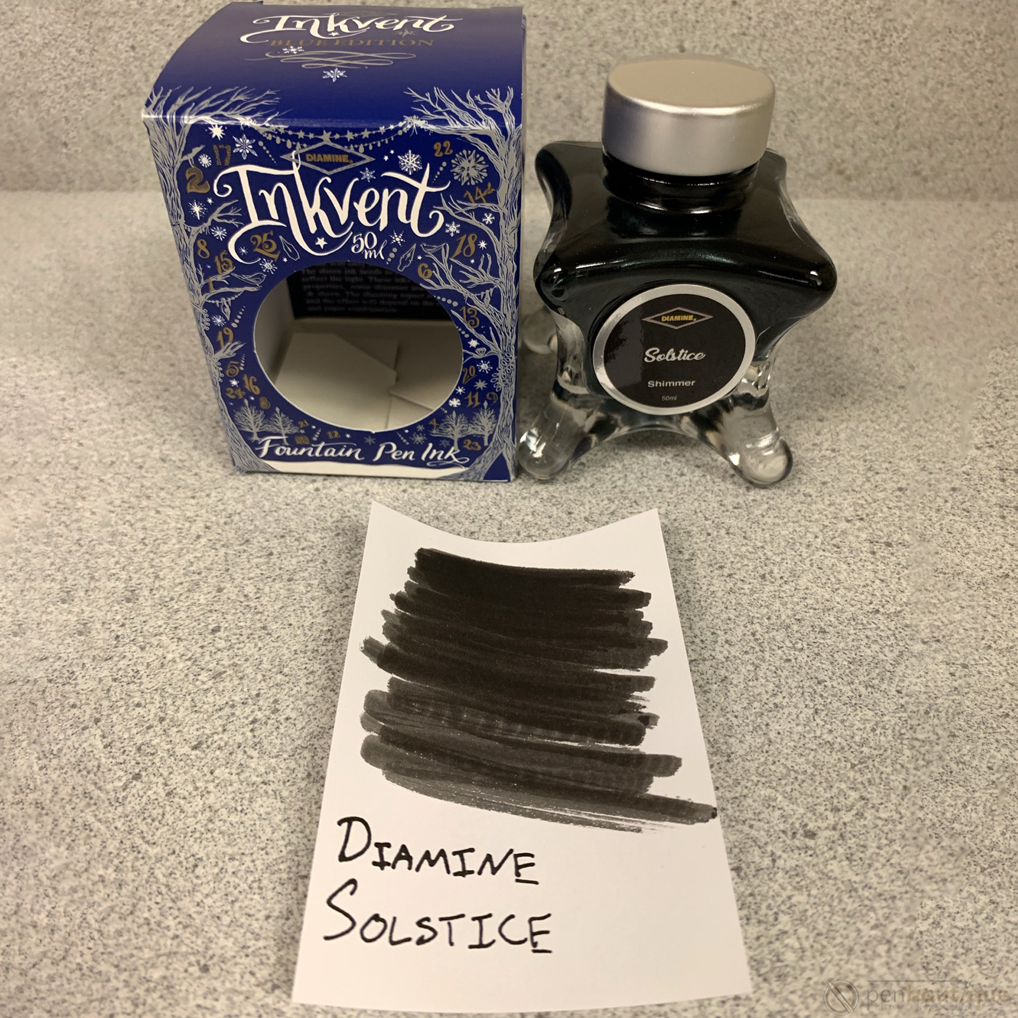Diamine Ink Bottle - 2019 Inkvent - Blue Edition - Shimmer Ink Bottle - Solstice - 50ml - Pen Boutique Ltd