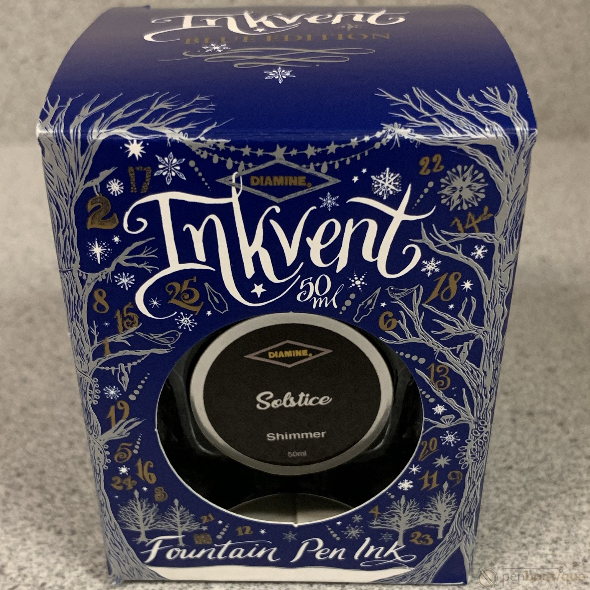 Diamine Ink Bottle - 2019 Inkvent - Blue Edition - Shimmer Ink Bottle - Solstice - 50ml - Pen Boutique Ltd