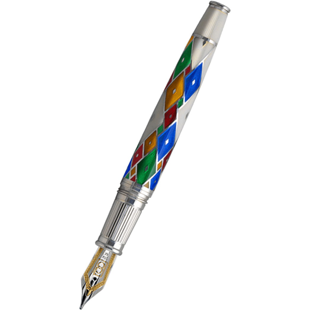 David Oscarson Harlequin Fountain Pen - Opalescent White/Pearl - Pen Boutique Ltd