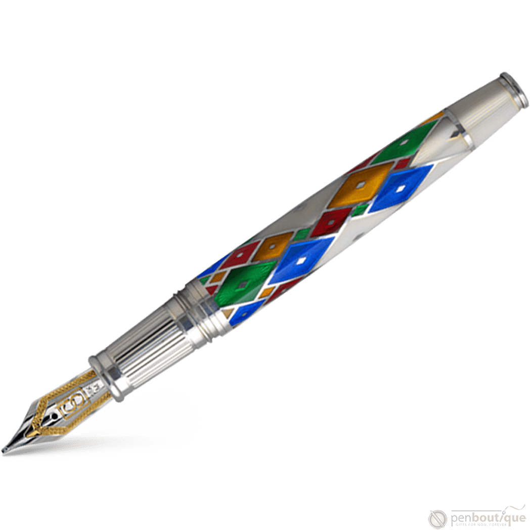 David Oscarson Harlequin Fountain Pen - Opalescent White/Pearl - Pen Boutique Ltd