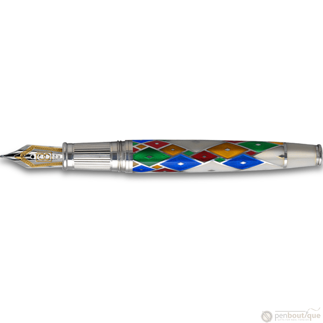 David Oscarson Harlequin Fountain Pen - Opalescent White/Pearl - Pen Boutique Ltd