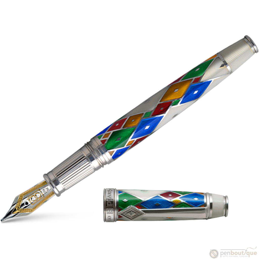 David Oscarson Harlequin Fountain Pen - Opalescent White/Pearl - Pen Boutique Ltd