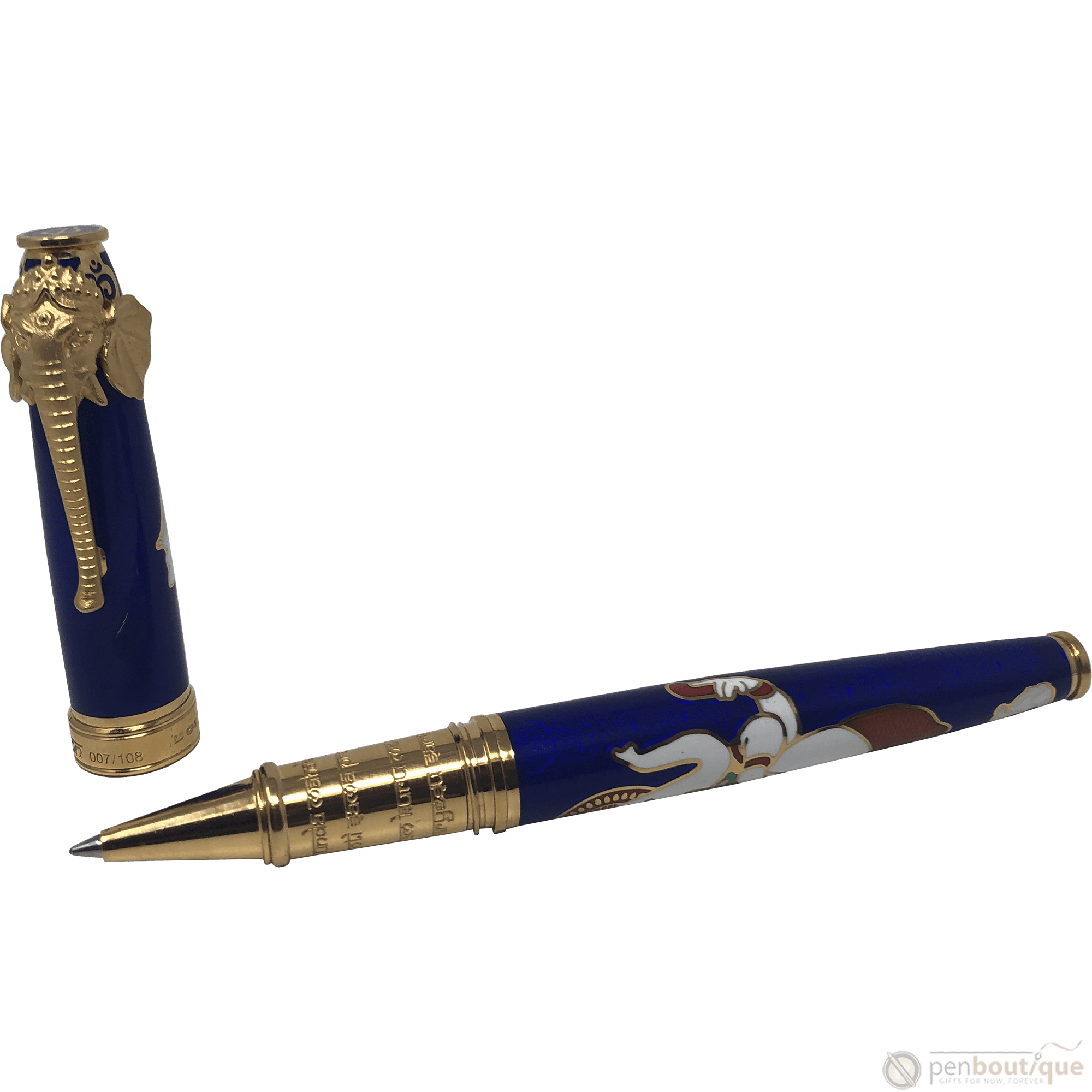 David Oscarson Lord Ganesha Rollerball Pen - Blue - Pen Boutique Ltd