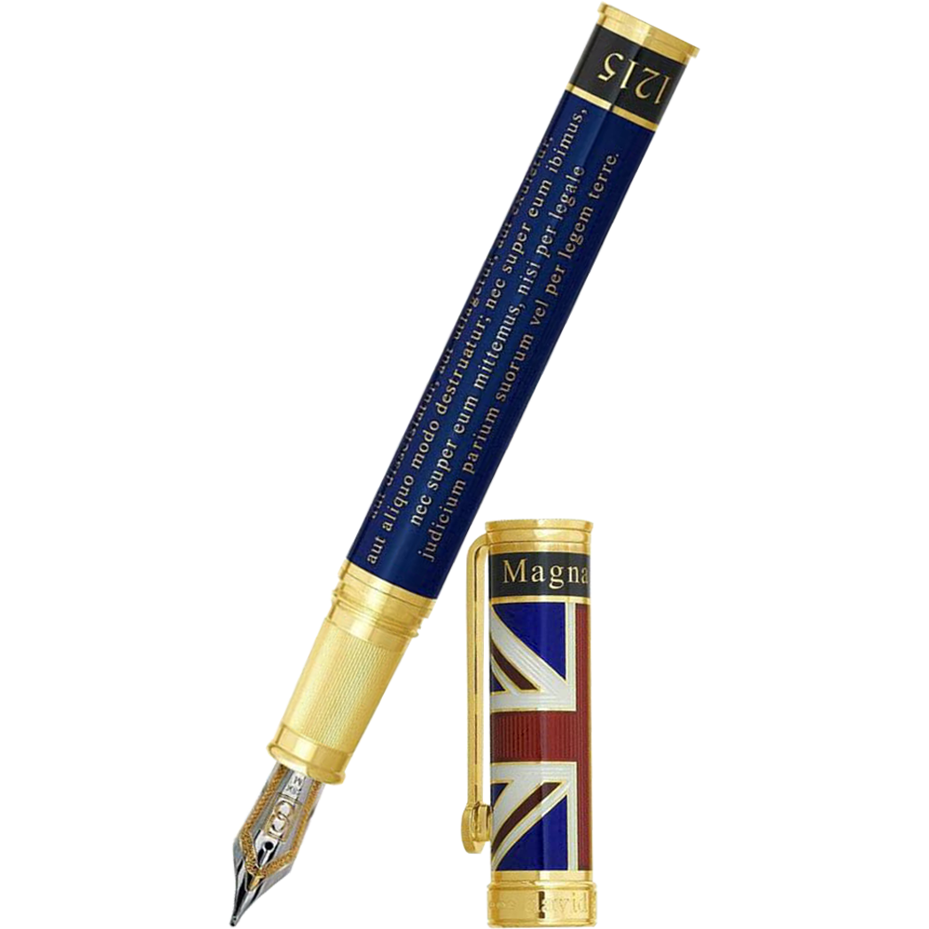 David Oscarson Magna Carta Fountain Pen - Translucent Sapphire - Pen Boutique Ltd