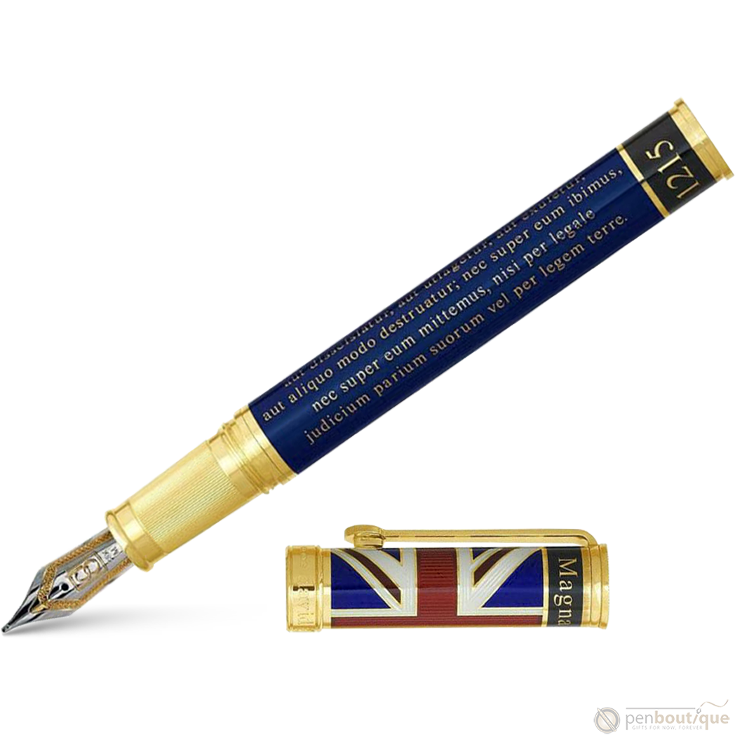 David Oscarson Magna Carta Fountain Pen - Translucent Sapphire - Pen Boutique Ltd