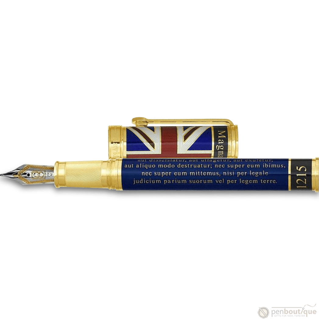 David Oscarson Magna Carta Fountain Pen - Translucent Sapphire - Pen Boutique Ltd