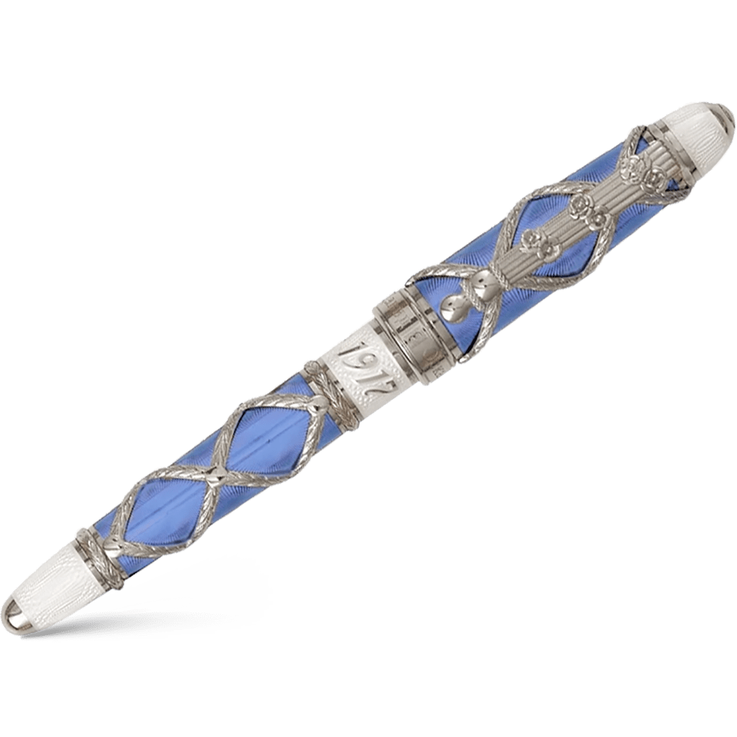 David Oscarson Russian Imperial Sky Blue Limited Edition Rollerball Pen - Pen Boutique Ltd