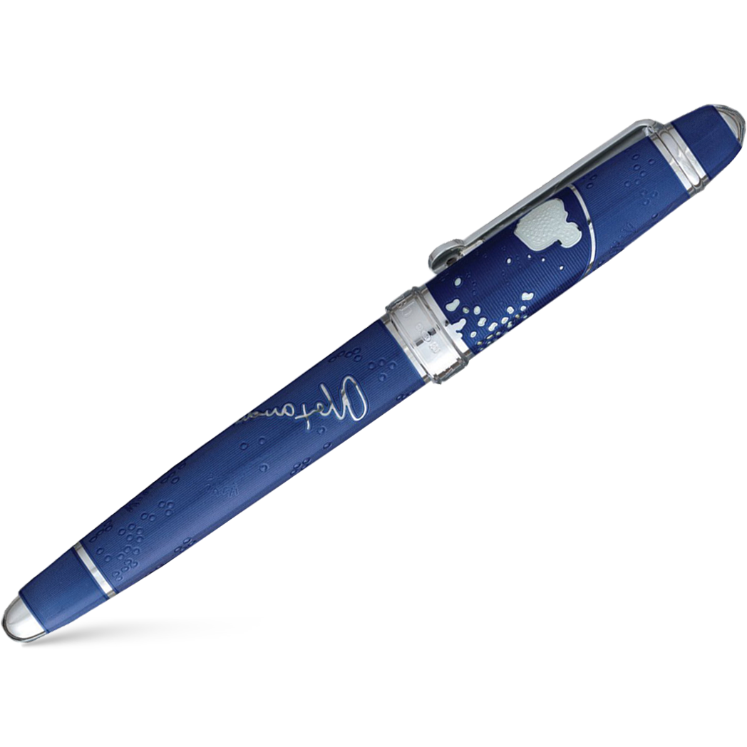 David Oscarson Sir Alexander Fleming Rollerball Pen - Translucent Blue - Pen Boutique Ltd