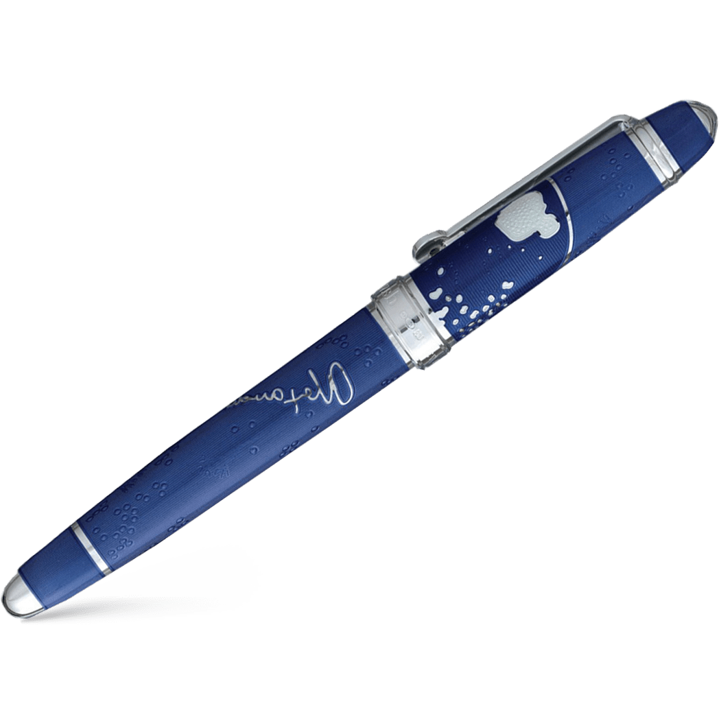 David Oscarson Sir Alexander Fleming Fountain Pen - Translucent Blue - Pen Boutique Ltd