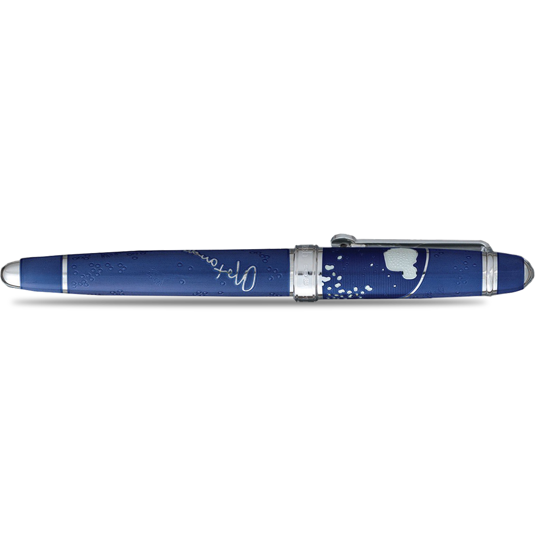 David Oscarson Sir Alexander Fleming Rollerball Pen - Translucent Blue - Pen Boutique Ltd