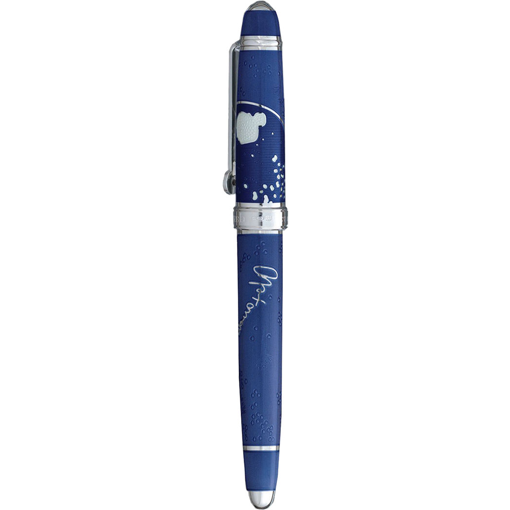 David Oscarson Sir Alexander Fleming Rollerball Pen - Translucent Blue - Pen Boutique Ltd