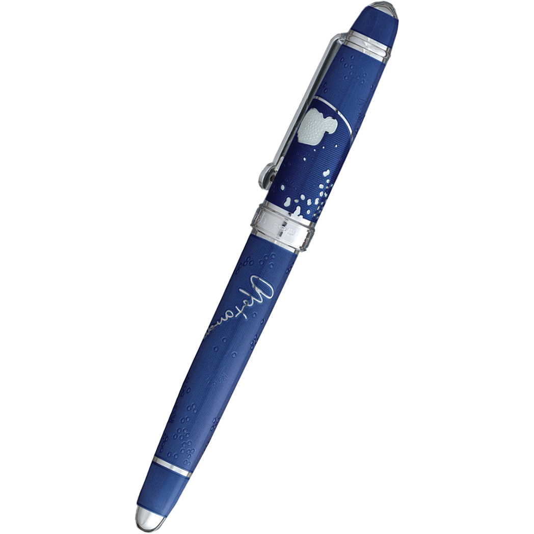 David Oscarson Sir Alexander Fleming Rollerball Pen - Translucent Blue - Pen Boutique Ltd