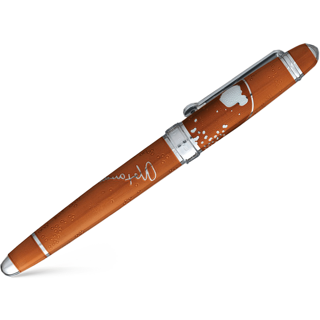 David Oscarson Sir Alexander Fleming Rollerball Pen - Translucent Orange (Saffron) - Pen Boutique Ltd