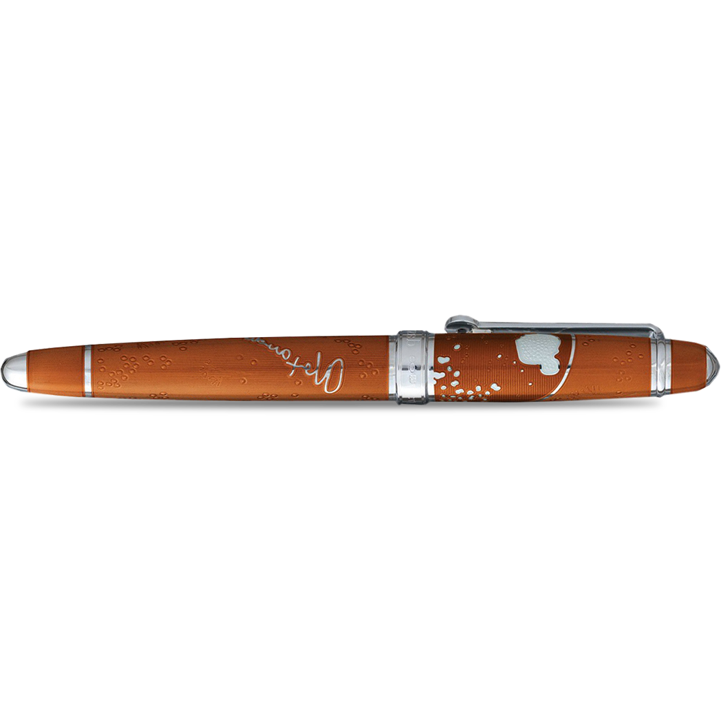 David Oscarson Sir Alexander Fleming Rollerball Pen - Translucent Orange (Saffron) - Pen Boutique Ltd