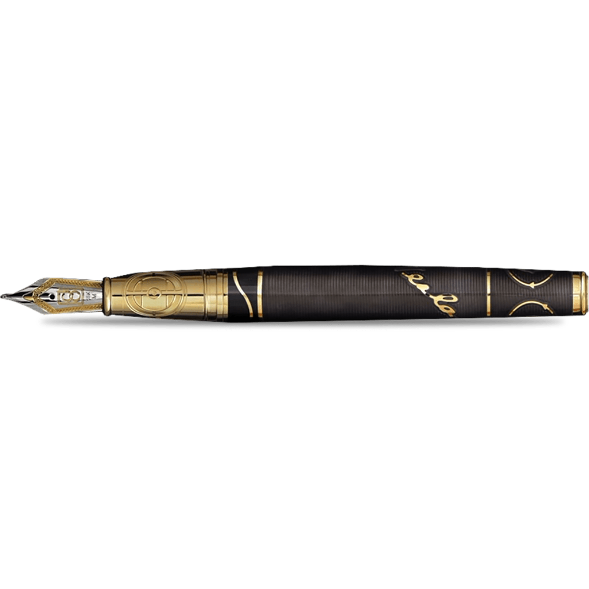 David Oscarson Tesla Fountain Pen - Translucent Black - Gold Trim - Pen Boutique Ltd