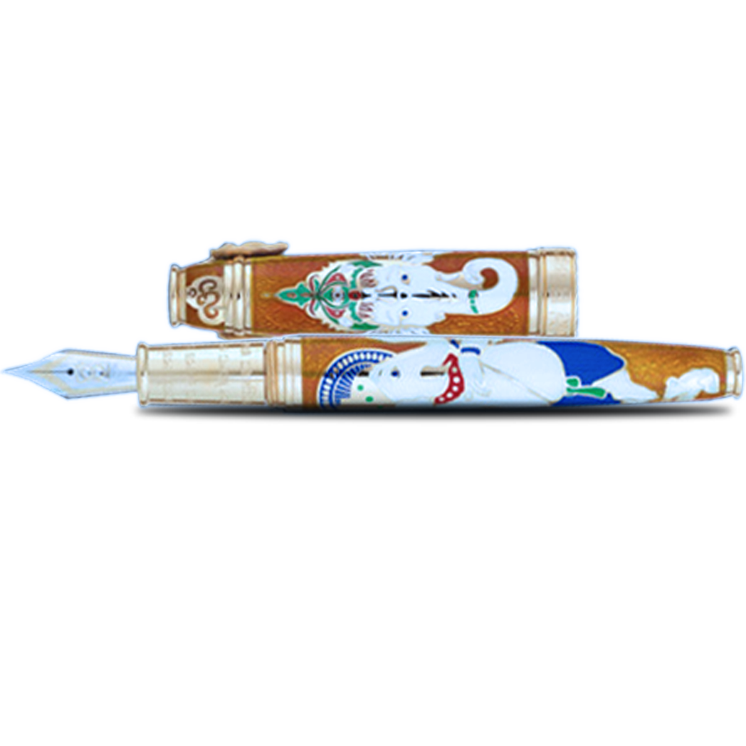 David Oscarson Lord Ganesha Fountain Pen - Saffron Orange - Pen Boutique Ltd