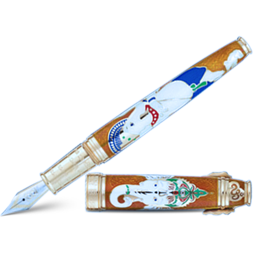 David Oscarson Lord Ganesha Fountain Pen - Saffron Orange - Pen Boutique Ltd
