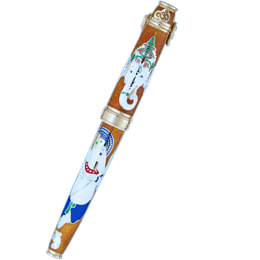 David Oscarson Lord Ganesha Rollerball Pen - Saffron Orange - Pen Boutique Ltd