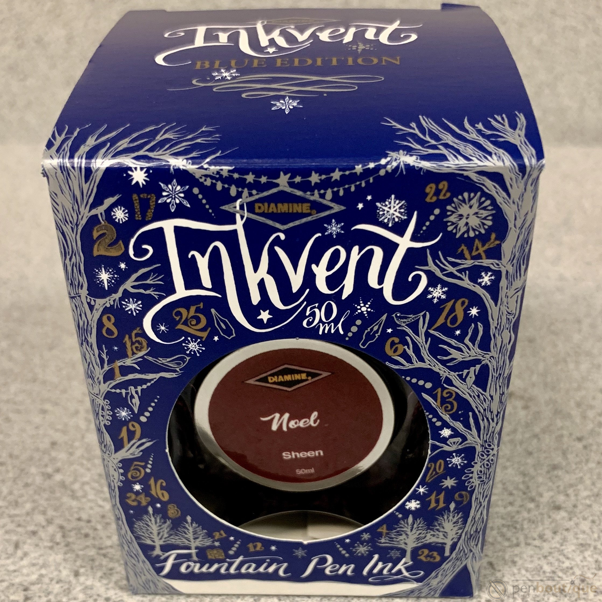 Diamine Ink Bottle - 2019 Inkvent - Blue Edition - Sheen Ink Bottle - Noel - 50ml - Pen Boutique Ltd