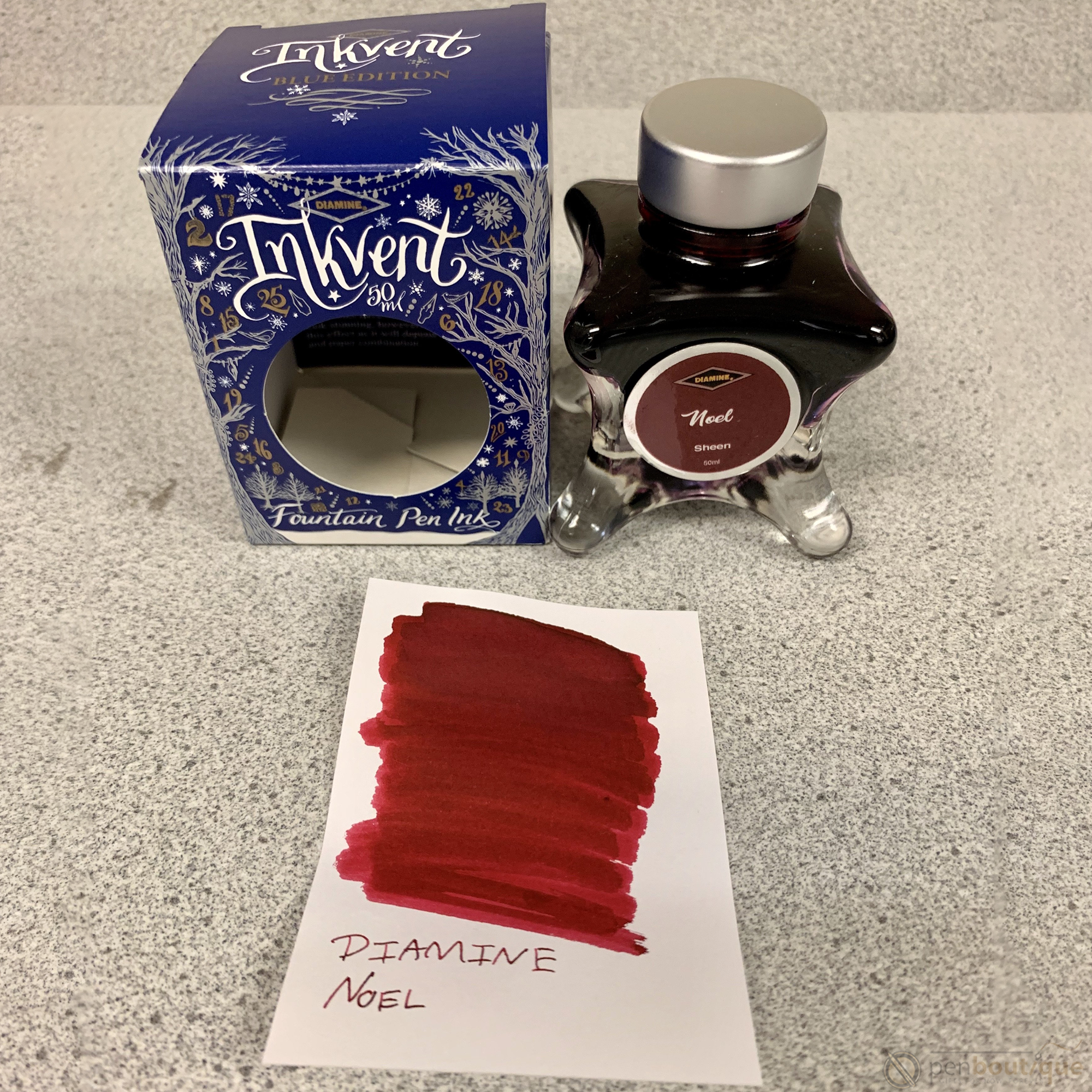 Diamine Ink Bottle - 2019 Inkvent - Blue Edition - Sheen Ink Bottle - Noel - 50ml - Pen Boutique Ltd