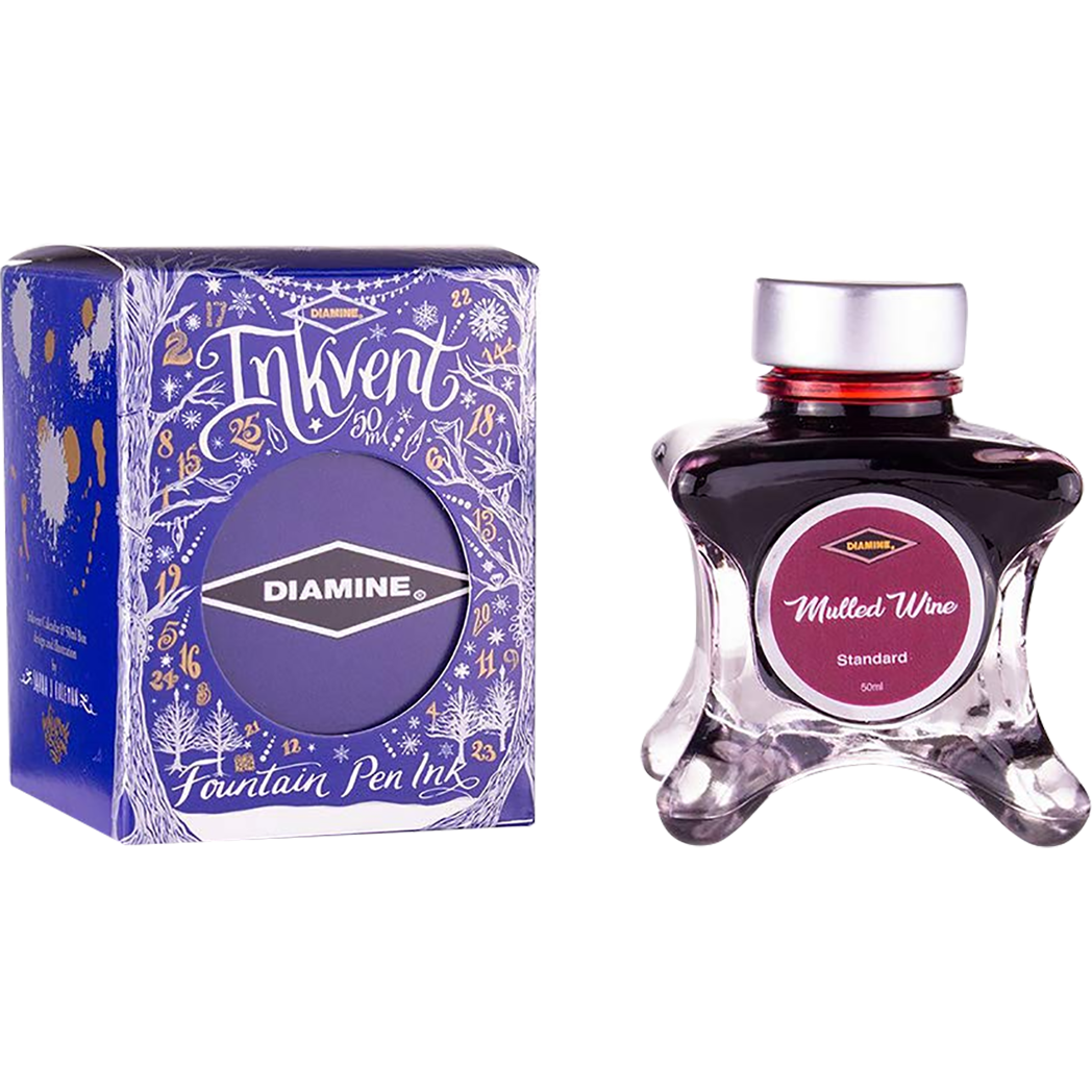 Diamine Ink Bottle - 2019 Inkvent - Blue Edition - Standard Ink Bottle - Mulled Wine - 50ml - Pen Boutique Ltd