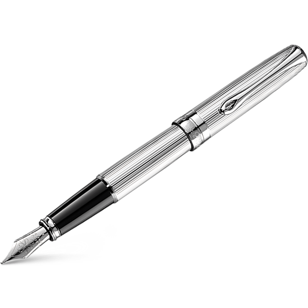 Diplomat Excellence A2 Fountain Pen - Guilloche Chrome - Pen Boutique Ltd