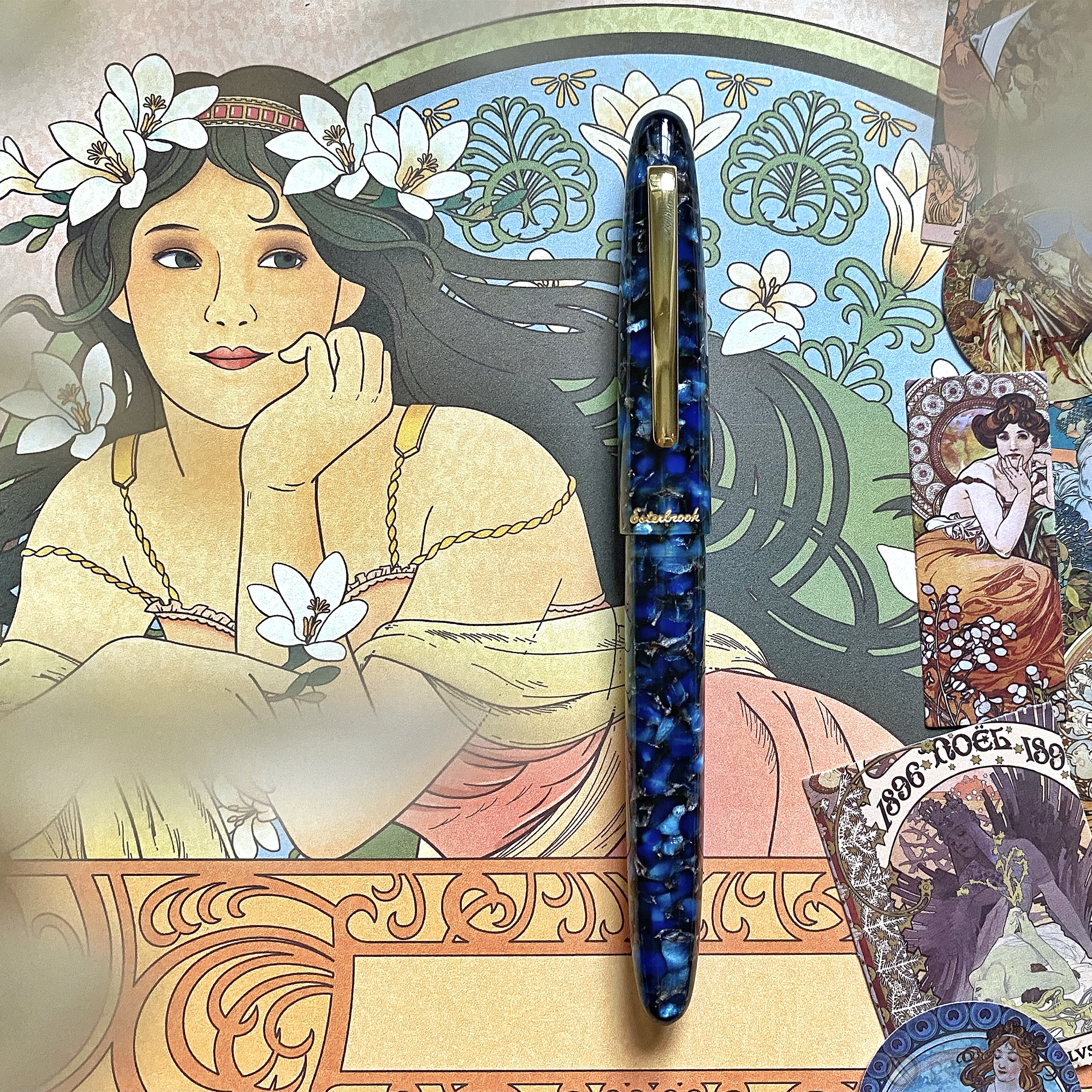 Esterbrook Estie OS Fountain Pen - Nouveau Bleu - Gold Trim - Pen Boutique Ltd