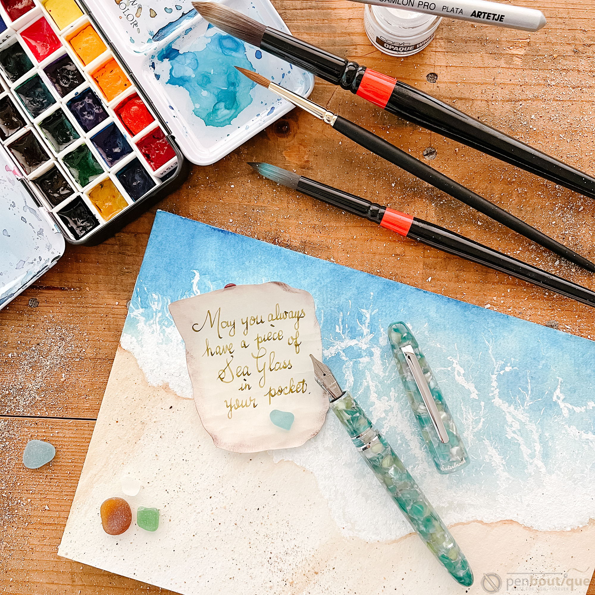 Esterbrook Estie Fountain Pen - Sea Glass - Palladium Trim - Pen Boutique Ltd