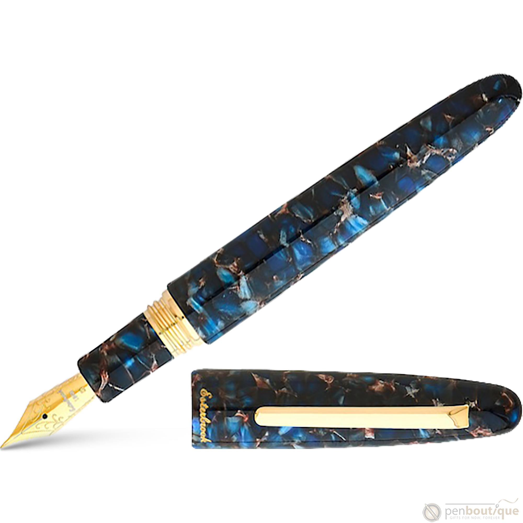 Esterbrook Estie OS Fountain Pen - Nouveau Bleu - Gold Trim - Pen Boutique Ltd