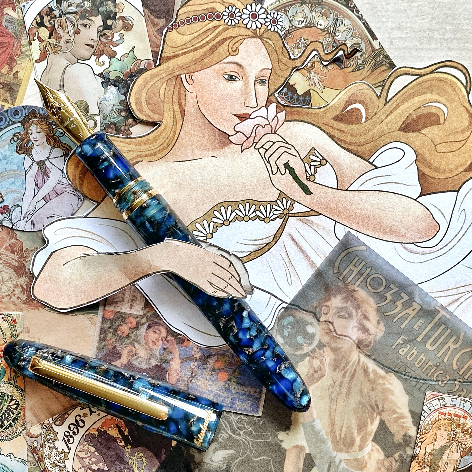 Esterbrook Estie OS Fountain Pen - Nouveau Bleu - Gold Trim - Pen Boutique Ltd